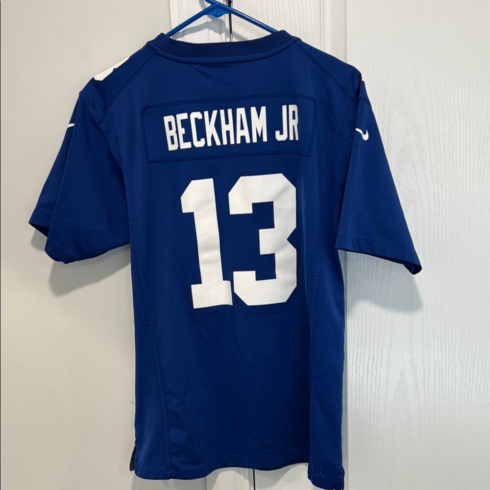 Nike NY Giants Beckham number 13 Blue and White Jersey